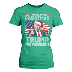 Christmas Trump T Shirt For Women Ill Be Home For Xmas American Flag TS02 Irish Green Print Your Wear