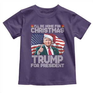 Christmas Trump Toddler T Shirt Ill Be Home For Xmas American Flag TS02 Purple Print Your Wear