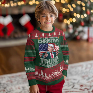 Xmas Trump Ugly Christmas Sweater Ill Be Home For Xmas American Flag TS02 Christmas Print Your Wear