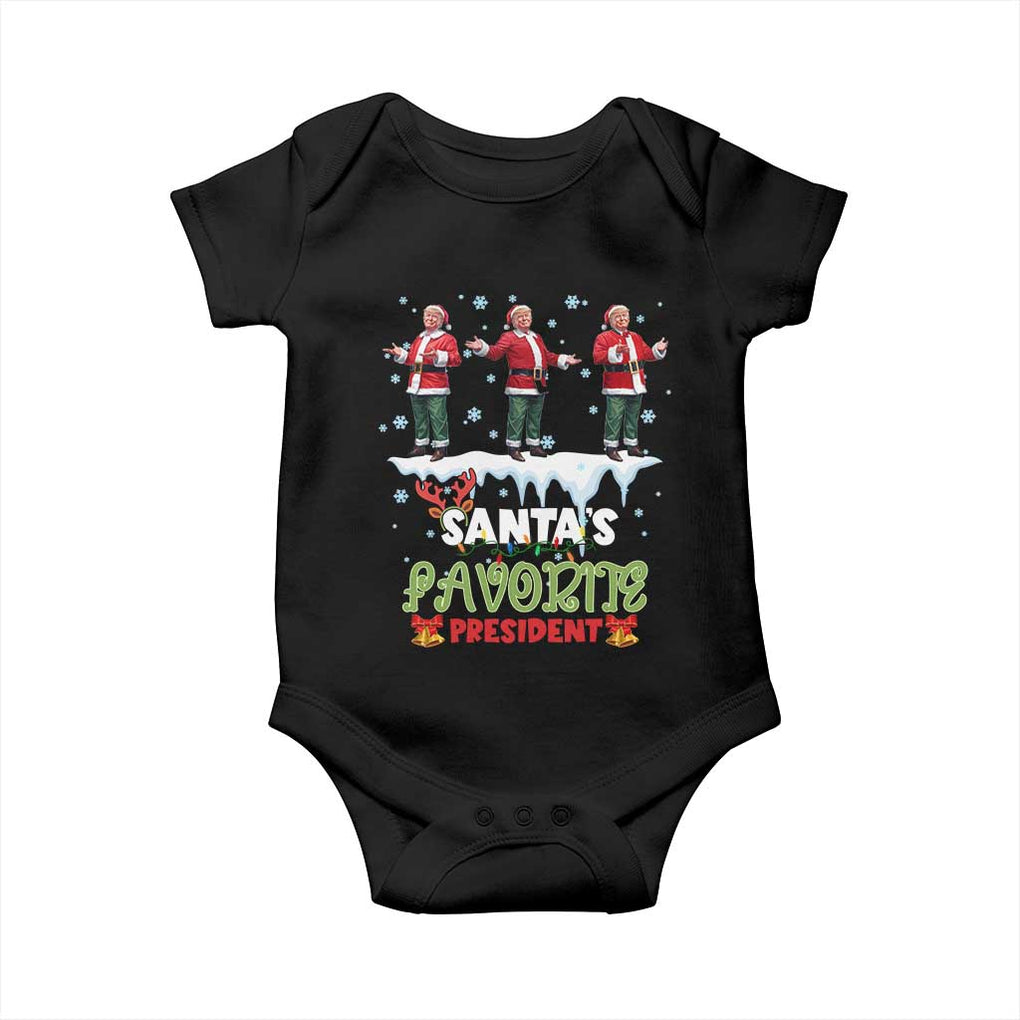 Christmas Trump Baby Onesie Santa's Favorite President Funny Dancing TS02 Black Print Your Wear