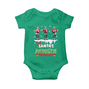 Christmas Trump Baby Onesie Santa's Favorite President Funny Dancing TS02 Irish Green Print Your Wear