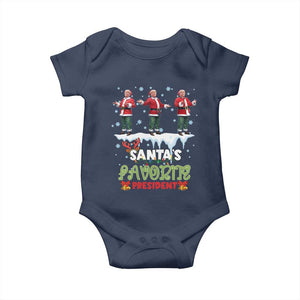 Christmas Trump Baby Onesie Santa's Favorite President Funny Dancing TS02 Navy Print Your Wear