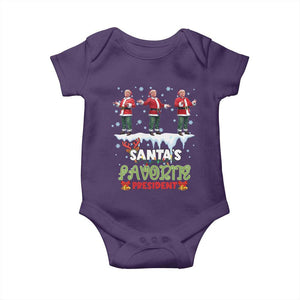 Christmas Trump Baby Onesie Santa's Favorite President Funny Dancing TS02 Purple Print Your Wear