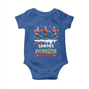 Christmas Trump Baby Onesie Santa's Favorite President Funny Dancing TS02 Royal Blue Print Your Wear