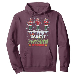 Christmas Trump Hoodie Santa's Favorite President Funny Dancing TS02 Maroon Print Your Wear