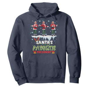 Christmas Trump Hoodie Santa's Favorite President Funny Dancing TS02 Navy Print Your Wear