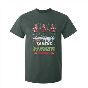 Christmas Trump T Shirt For Kid Santa's Favorite President Funny Dancing TS02 Dark Forest Green Print Your Wear