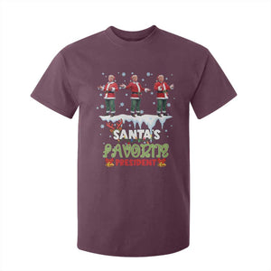 Christmas Trump T Shirt For Kid Santa's Favorite President Funny Dancing TS02 Maroon Print Your Wear