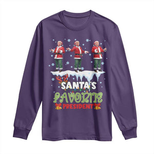 Christmas Trump Long Sleeve Shirt Santa's Favorite President Funny Dancing TS02 Purple Print Your Wear