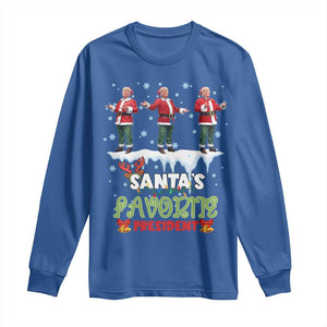 Christmas Trump Long Sleeve Shirt Santa's Favorite President Funny Dancing TS02 Royal Blue Print Your Wear