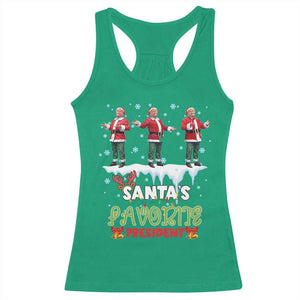 Christmas Trump Racerback Tank Top Santa's Favorite President Funny Dancing TS02 Irish Green Print Your Wear