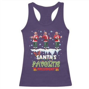 Christmas Trump Racerback Tank Top Santa's Favorite President Funny Dancing TS02 Purple Print Your Wear