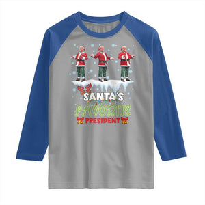 Christmas Trump Raglan Shirt Santa's Favorite President Funny Dancing TS02 Sport Gray Royal Print Your Wear