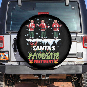 Christmas Trump Spare Tire Cover Santa's Favorite President Funny Dancing TS02 No hole Black Print Your Wear