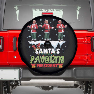 Christmas Trump Spare Tire Cover Santa's Favorite President Funny Dancing TS02 Black Print Your Wear