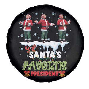 Christmas Trump Spare Tire Cover Santa's Favorite President Funny Dancing TS02 Print Your Wear