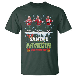 Christmas Trump T Shirt Santa's Favorite President Funny Dancing TS02 Dark Forest Green Print Your Wear