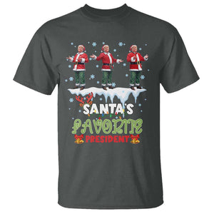 Christmas Trump T Shirt Santa's Favorite President Funny Dancing TS02 Dark Heather Print Your Wear