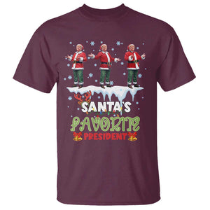 Christmas Trump T Shirt Santa's Favorite President Funny Dancing TS02 Maroon Print Your Wear