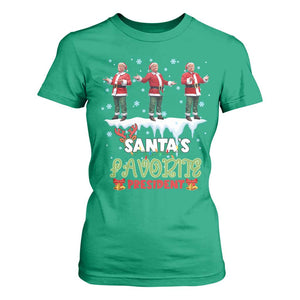 Christmas Trump T Shirt For Women Santa's Favorite President Funny Dancing TS02 Irish Green Print Your Wear