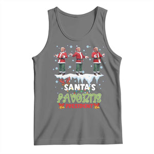 Christmas Trump Tank Top Santa's Favorite President Funny Dancing TS02 Black Heather Print Your Wear