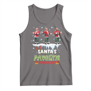 Christmas Trump Tank Top Santa's Favorite President Funny Dancing TS02 Deep Heather Print Your Wear