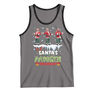 Christmas Trump Tank Top Santa's Favorite President Funny Dancing TS02 Deep Heather Black Print Your Wear