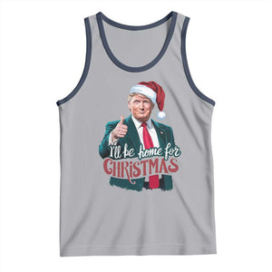 Christmas Trump Tank Top Ill Be Home For Xmas Santa Donald Great Again TS02 Athletic Heather Navy Print Your Wear