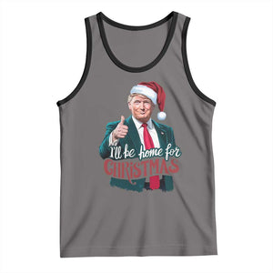 Christmas Trump Tank Top Ill Be Home For Xmas Santa Donald Great Again TS02 Deep Heather Black Print Your Wear