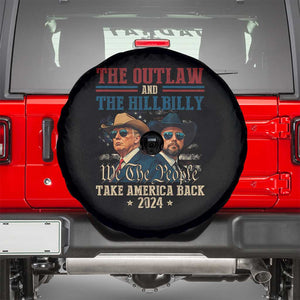 Trump Vance 2024 Spare Tire Cover The Outlaw and The Hillbilly Take America Back Retro American Flag TS02 Black Print Your Wear