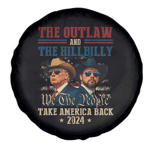 Trump Vance 2024 Spare Tire Cover The Outlaw and The Hillbilly Take America Back Retro American Flag TS02 Print Your Wear