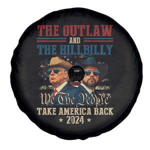 Trump Vance 2024 Spare Tire Cover The Outlaw and The Hillbilly Take America Back Retro American Flag TS02 Print Your Wear