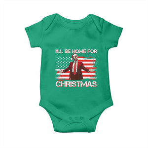 Christmas Trump Baby Onesie Ill Be Home For Xmas Retro American Flag TS02 Irish Green Print Your Wear