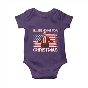 Christmas Trump Baby Onesie Ill Be Home For Xmas Retro American Flag TS02 Purple Print Your Wear