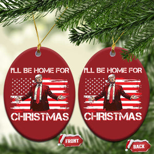 Xmas Trump Christmas Ornament Ill Be Home For Xmas Retro American Flag TS02 Oval Red Print Your Wear