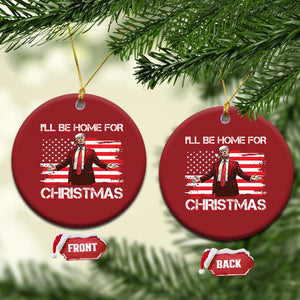 Xmas Trump Christmas Ornament Ill Be Home For Xmas Retro American Flag TS02 Circle Red Print Your Wear