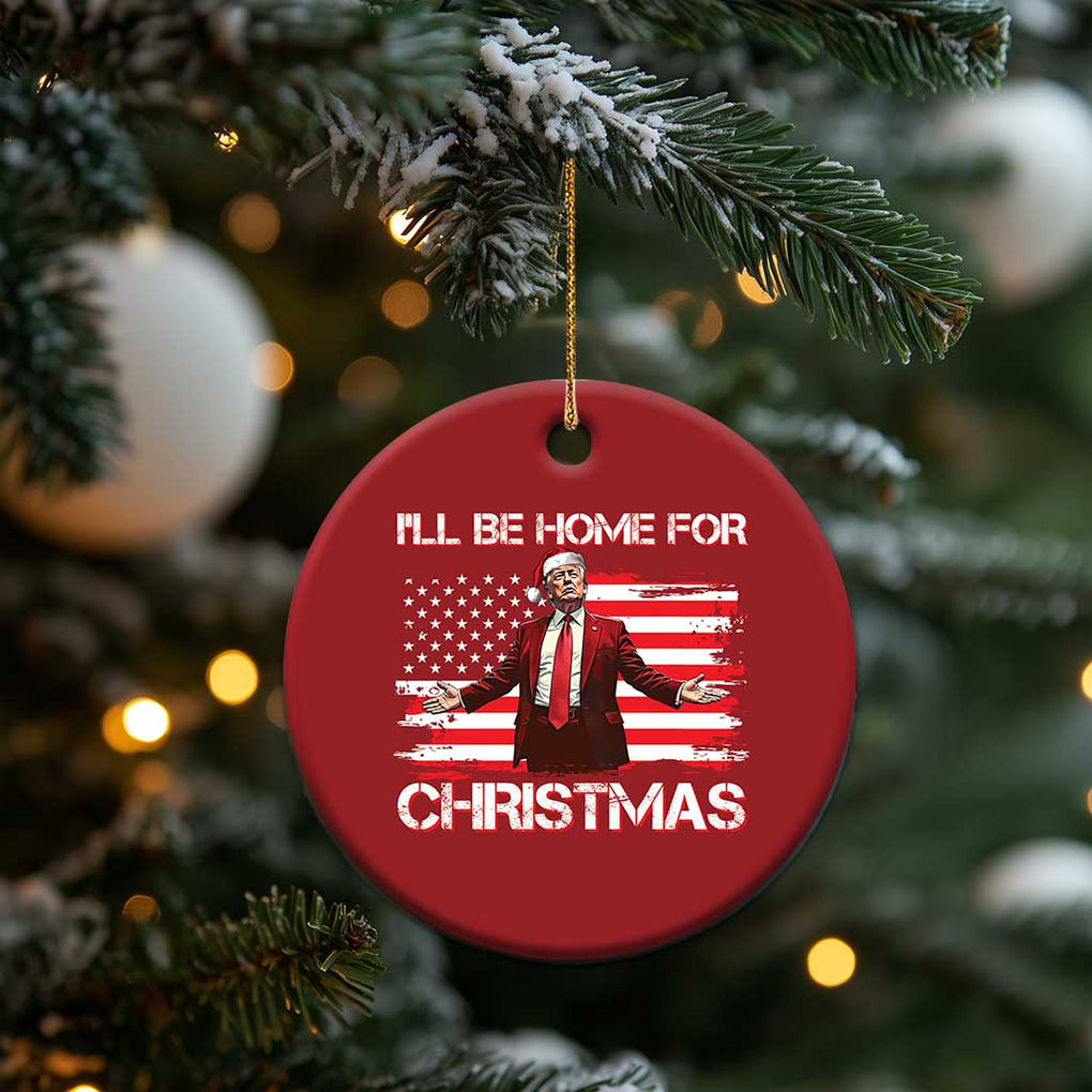 Xmas Trump Christmas Ornament Ill Be Home For Xmas Retro American Flag TS02 Print Your Wear