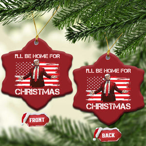 Xmas Trump Christmas Ornament Ill Be Home For Xmas Retro American Flag TS02 Snow Flake Red Print Your Wear