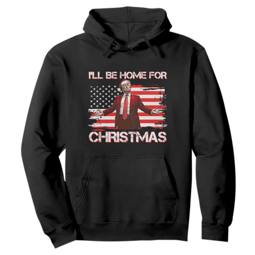 Christmas Trump Hoodie Ill Be Home For Xmas Retro American Flag TS02 Black Print Your Wear