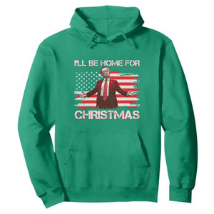 Christmas Trump Hoodie Ill Be Home For Xmas Retro American Flag TS02 Irish Green Print Your Wear