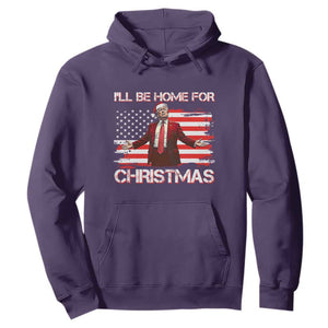 Christmas Trump Hoodie Ill Be Home For Xmas Retro American Flag TS02 Purple Print Your Wear