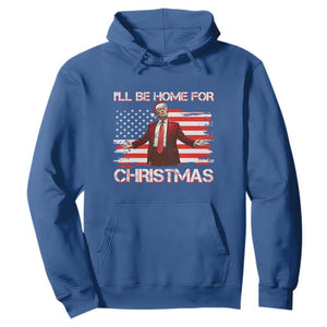 Christmas Trump Hoodie Ill Be Home For Xmas Retro American Flag TS02 Royal Blue Print Your Wear