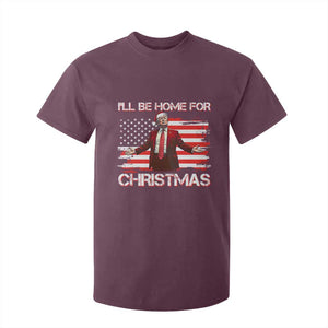 Christmas Trump T Shirt For Kid Ill Be Home For Xmas Retro American Flag TS02 Maroon Print Your Wear