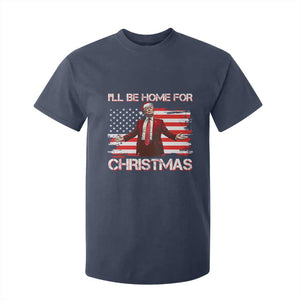 Christmas Trump T Shirt For Kid Ill Be Home For Xmas Retro American Flag TS02 Navy Print Your Wear