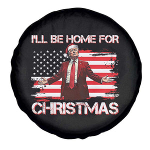 Christmas Trump Spare Tire Cover Ill Be Home For Xmas Retro American Flag TS02 Print Your Wear