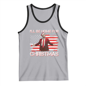 Christmas Trump Tank Top Ill Be Home For Xmas Retro American Flag TS02 Athletic Heather Black Print Your Wear