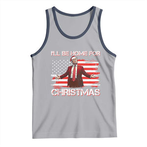 Christmas Trump Tank Top Ill Be Home For Xmas Retro American Flag TS02 Athletic Heather Navy Print Your Wear