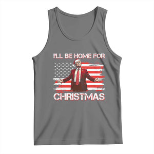 Christmas Trump Tank Top Ill Be Home For Xmas Retro American Flag TS02 Black Heather Print Your Wear