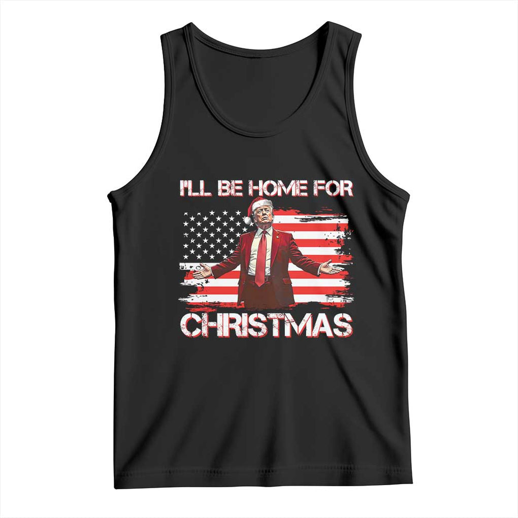 Christmas Trump Tank Top Ill Be Home For Xmas Retro American Flag TS02 Black Print Your Wear