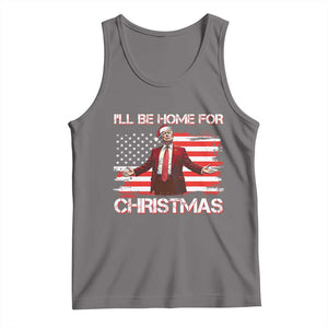 Christmas Trump Tank Top Ill Be Home For Xmas Retro American Flag TS02 Deep Heather Print Your Wear